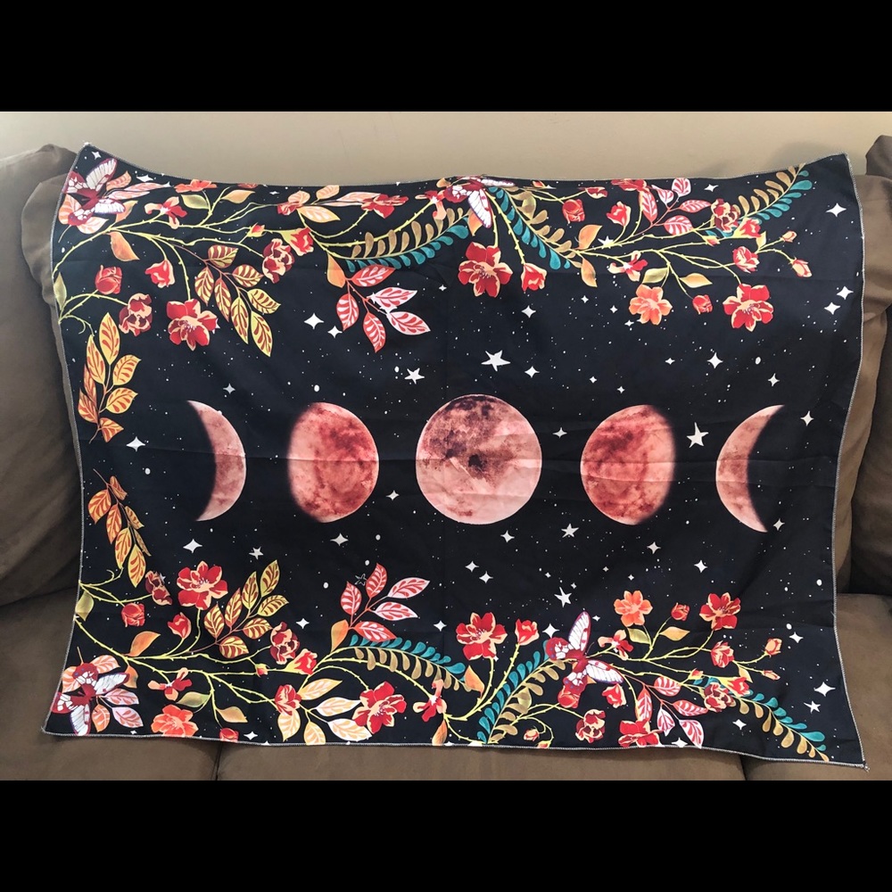 Moon phases tapestry